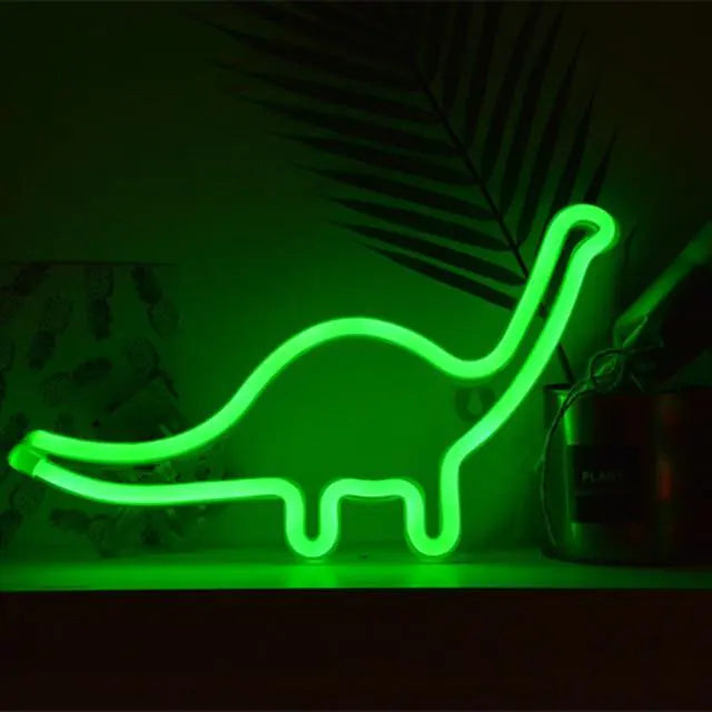 LED Neon Desk Lamp - Love Flamingo & Cactus Unicorn