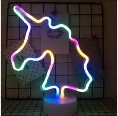 LED Neon Desk Lamp - Love Flamingo & Cactus Unicorn