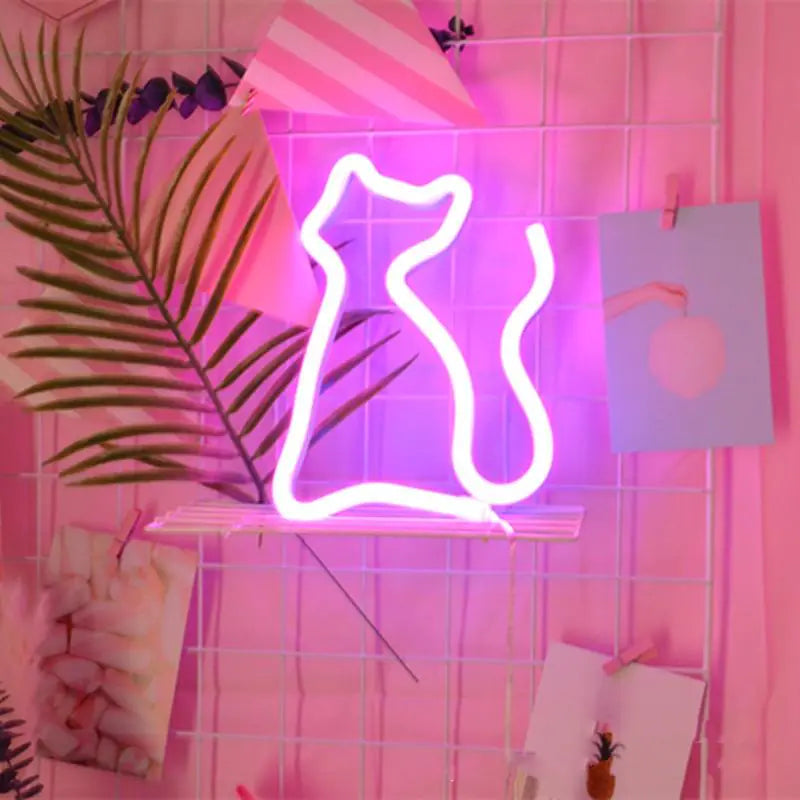 LED Neon Desk Lamp - Love Flamingo & Cactus Unicorn
