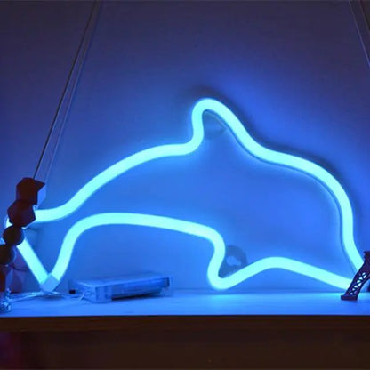 LED Neon Desk Lamp - Love Flamingo & Cactus Unicorn